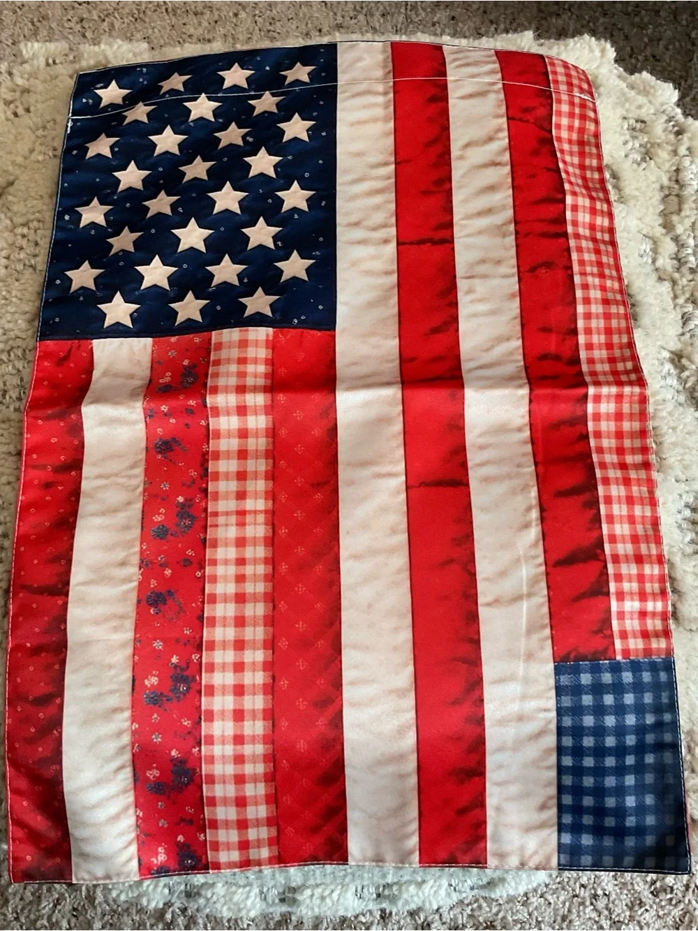 Red White and Blue Patriotic Garden Flag Print